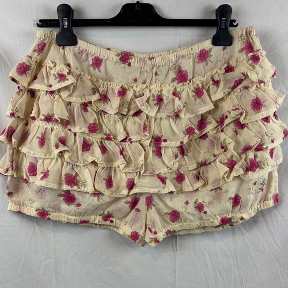 Free People Ruffle Up Bloomer Mid Rise Floral Print Shorts Size M - New - Picture 6 of 10